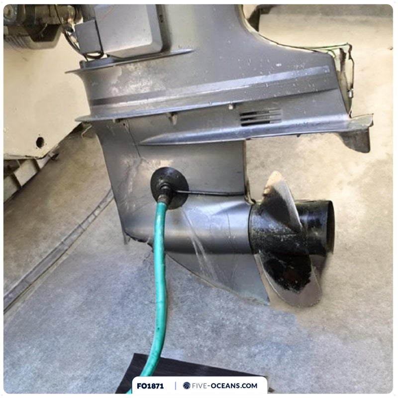 Five Oceans Outboard Motor Muffs, Universal Outboard Motor Flusher, Black PVC Marine Grade Round Muffs, Coated Steel Bracket, Includes Garden Hose Connector and Quick Connect Adapter - FO1871 - Image 3
